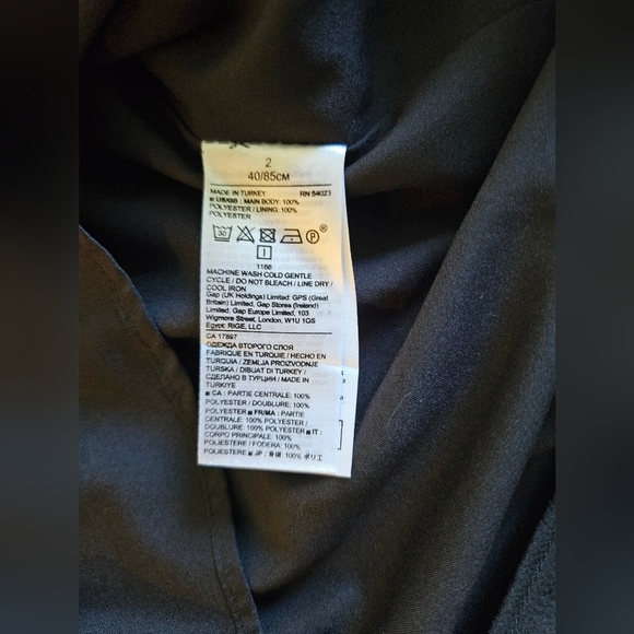 NWT Banana Republic Elegant Black Shift Dress with 3/4 Tie Sleeves, Size 2 - Picture 7 of 7